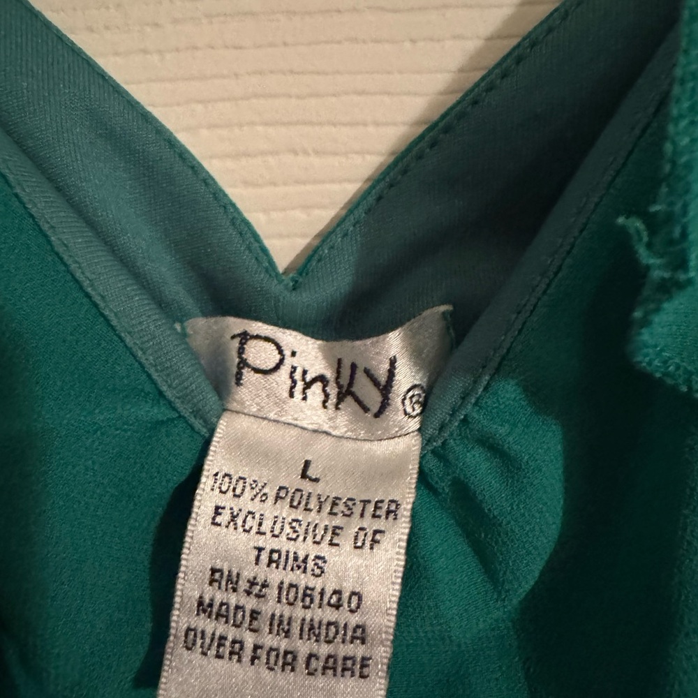 Teal Pinky V-Neck Top